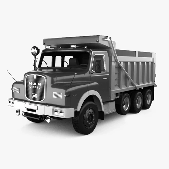 مزایده کامیون کمپرسی مان مدل 1976 رنگ نارنجی